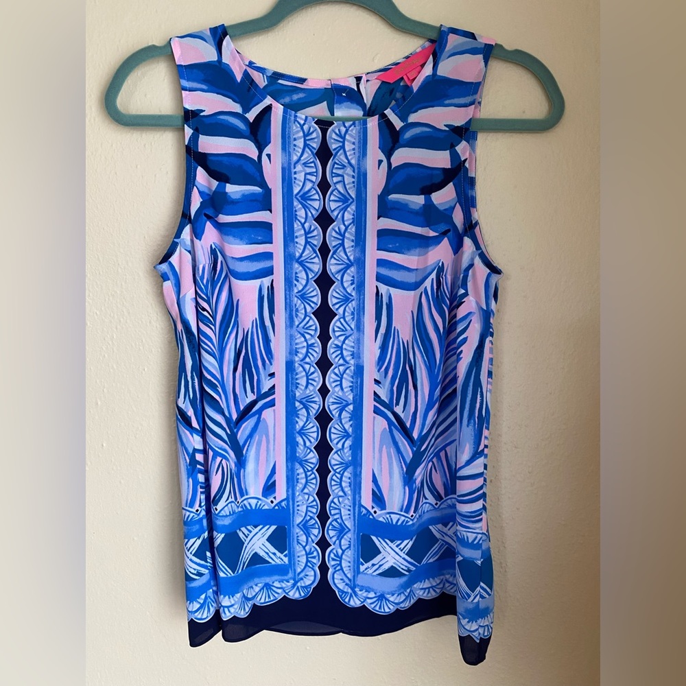 Lilly Pulitzer Pink Tropics Iona Engineered Tank XS
